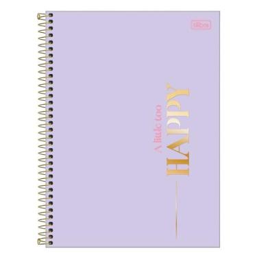 Imagem de Caderno Universitário Espiral Capa Dura 1 Matéria Happy 80 Folhas - Ti