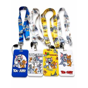 Imagem de Porta Cartão Crachá Tom e Jerry Com Cordão Infantil Desenho Animado o 