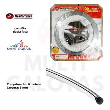 Imagem de Friso Universal Cromado Em U Com Adesivo 6 Metros PA10596