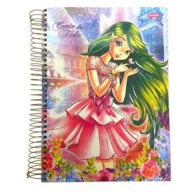 Caderno diário de couro – caderno de anotações de conto de fadas com flores  de cavalo fofas com bolsos, agenda diária para escritório, escola, negócios