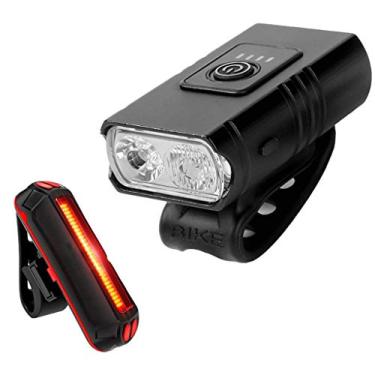 Imagem de Pinhaijing Luz traseira recarregável USB à prova d'água LED farol de bicicleta lanterna de segurança para ciclismo