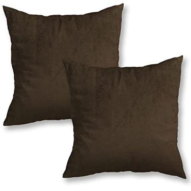 Imagem de Kit 2 Capas de Almofada Veludo - 45 x 45 cm (Marrom)