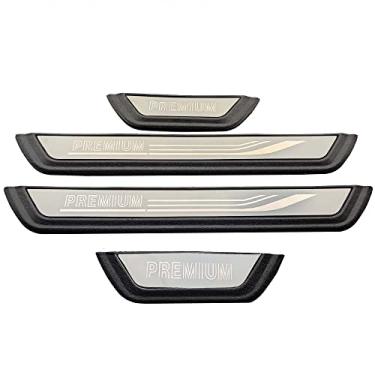 Imagem de GZBFTDH Protetor protetor de rasgo para peitoril da porta do carro, compatível com acessórios Suzuki Vitara 2016-2022, acabamento de placa de entrada de porta de aço