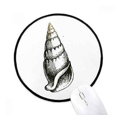 Imagem de DIYthinker Tapete de mouse Marine Life preto padrão caracol desktop escritório tapete redondo para computador