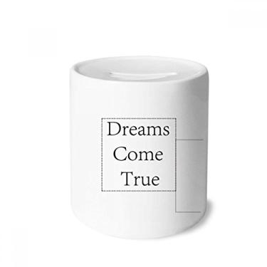 Imagem de DIYthinker Dreams Come True Inspirational Quote Money Box Saving Banks Ceramic Coin Case Kids Adults