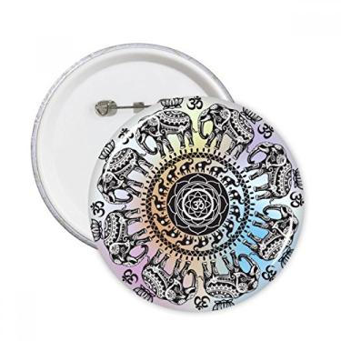 Imagem de Emblema de animal grande círculo elefante, alfinetes redondos, emblema, acessório, decoração, 5 peças