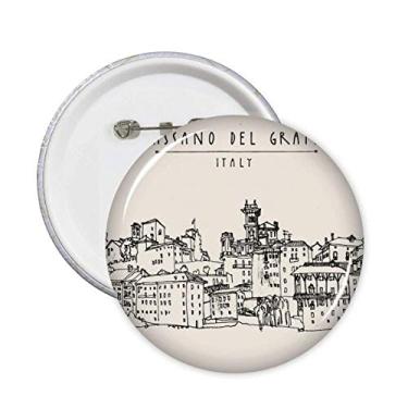 Imagem de Broche de paisagem de esboço de Roma Itália com botão de emblema para decoração 5 peças