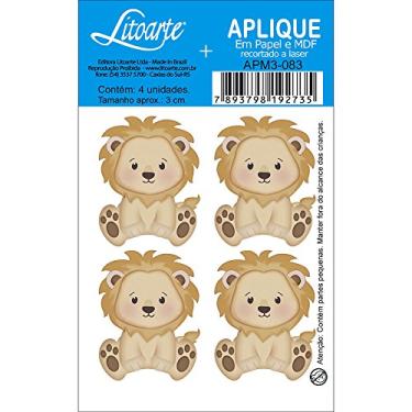 Imagem de Aplique MDF e Papel Litoarte 3 cm - Modelo APM3-083 Leão