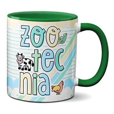 Imagem de Caneca Profissão Animais Zootecnia Presente Fofo Criativo (Verde)