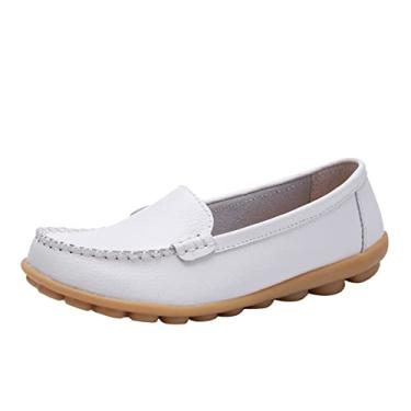 Imagem de Sandálias femininas de cadarço respiráveis sapatos casuais sandálias femininas (branco, 37)