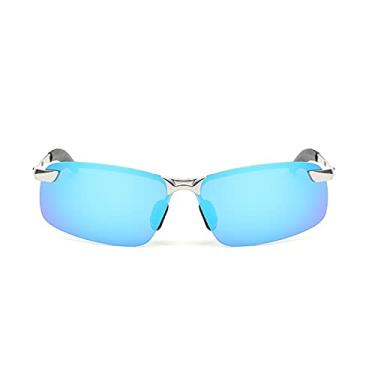 Imagem de Armação de alumínio e magnésio Uv400 Óculos de sol polarizados sem aro para homens que dirigem Óculos C6