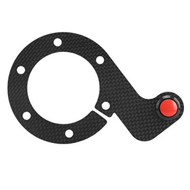 Imagem de Kits de botão de buzina externa de fibra de carbono Volante de carro Botão de buzina Volante de carro Botão de buzina 6 parafusos Volante(single)