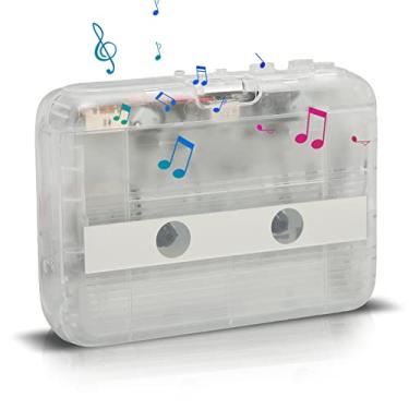 Imagem de Leitor de cassetes portátil, conversor de cassetes para MP3 Leitor de cassetes de cassetes portátil para formato MP3, leitor de música de áudio retro com auriculares, para computador portátil