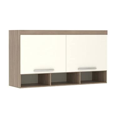 Imagem de Guarda Roupa Maleiro Aéreo Casal 1,38 m Ponte - Módulo Dormitório Master - Guarda Roupas Modulado Luciane Cor:Areia