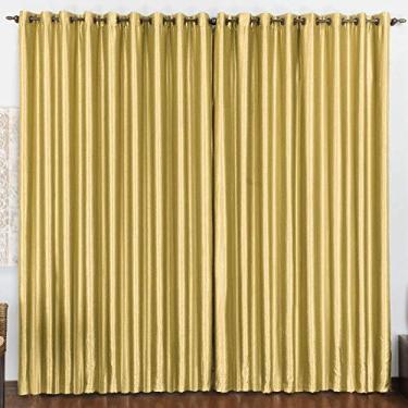 Imagem de Cortina 3 Mts Sala Quarto Escritório Cetim Amassado para Varão Barata Dourada