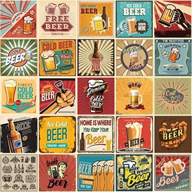 Imagem de Adesivo de Azulejo Cozinha Vintage Beer 10x10cm 50un