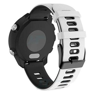 Imagem de Pulseira Dual 22mm compatível com Samsung Galaxy Watch 3 45mm - Galaxy Watch 46mm - Gear S3 Frontier - Amazfit GTR 47mm - Marca LTIMPORTS (Branco com Preto)