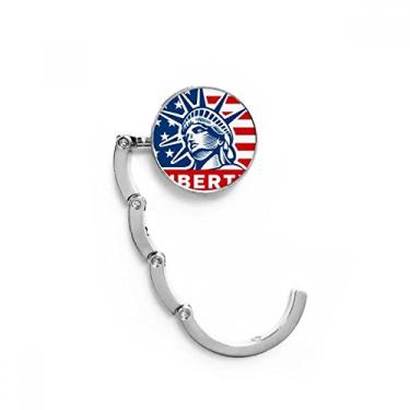 Imagem de Bandeira americana com estampa de estátua da liberdade gancho de mesa decorativo fecho dobrável gancho