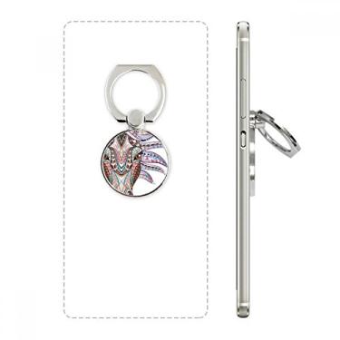 Imagem de Suporte de anel de telefone com design de cavalo colorido, estilo mosaico, suporte ajustável