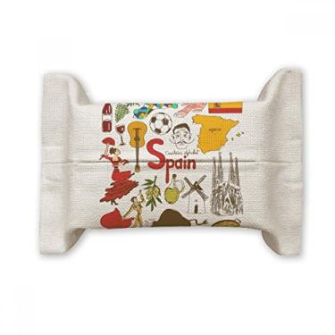 Imagem de Bolsa de linho de algodão com bandeira nacional da Espanha Landscap