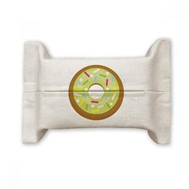Imagem de Green Doughnut Western Sobreert Food Suporte de capa de papel para lenços faciais, saco de linho de algodão