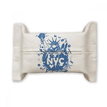 Imagem de Bolsa de linho de algodão para lenços faciais New York City USA of Liberty