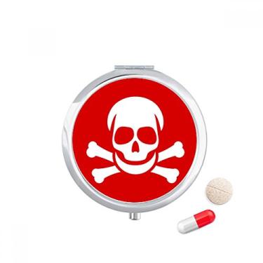 Imagem de Caixa de comprimidos envenenamento quadrado vermelho para guardar medicamentos, caixa de armazenamento