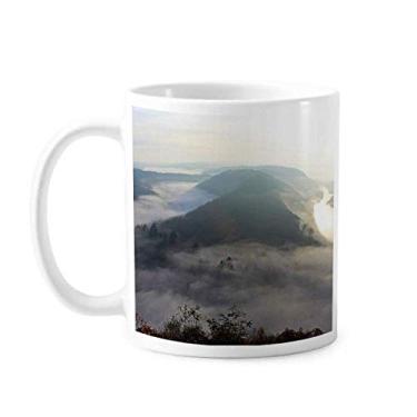 Imagem de Caneca verde neblina florestal, ciência, natureza, cenário, cerâmica, café, porcelana