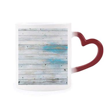 Imagem de Caneca de madeira Mordern com listras brilhantes e estampa de ilustração sensível ao calor Caneca vermelha que muda de cor