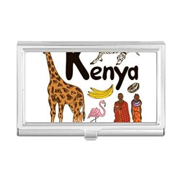 Imagem de Kenya National Symbol Landmark Pattern Porta-cartões de visita com porta-cartões