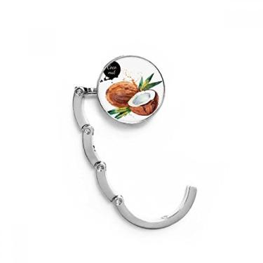 Imagem de Gancho de mesa em aquarela saboroso da Coconut Fruit com fecho decorativo dobrável