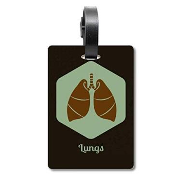 Imagem de Órgãos pulmões para órgãos corporais, mala, etiqueta para bagagem, cartão para pendurar
