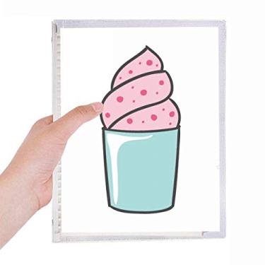 Imagem de Caderno Pink Sweet Cup para sorvete com folhas soltas e diário recarregável