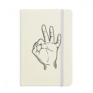 Imagem de Caderno de desenho de linha, padrão de gestos, capa dura de tecido, diário clássico