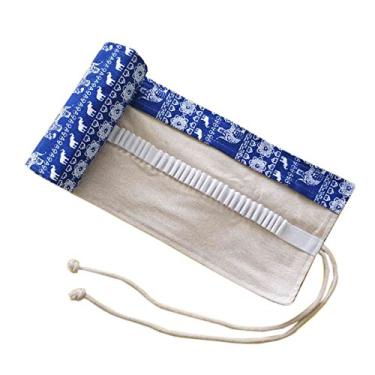 Imagem de ELonglin — Estojo de lona portátil com 36 furos para lápis de enrolar para estudantes, bolsa de papelaria para pintura, material escolar, estampa de elefante