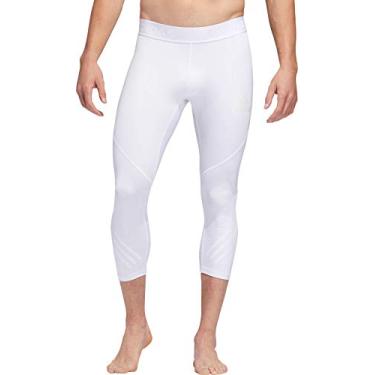 Imagem de Meia-calça masculina esportiva Alphaskin da Adidas (branca, M)