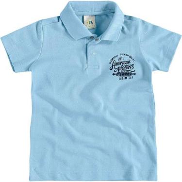 Imagem de Camiseta Infantil Polo Malwee - Em Cotton 100% Algodão - Azul