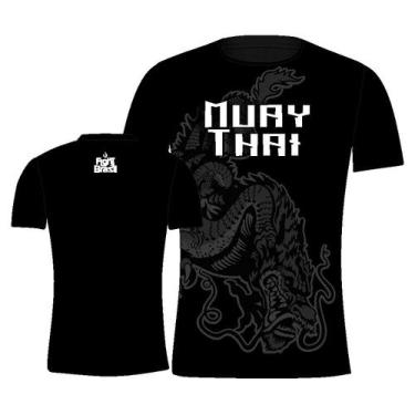 Imagem de Camisa Camiseta Muay Thai Dragão Oriental - Fb-2062 - Preta - Fight Br
