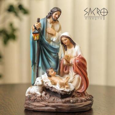 Imagem de Imagem Presépio Natal Sagrada Família 20cm Resina Importado - Sacro