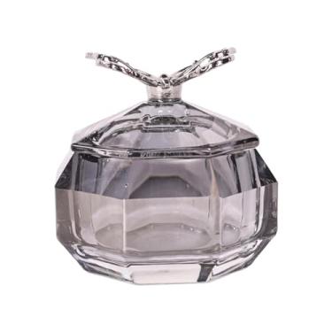 Imagem de shamjina Copo de vidro dapen prato com tampa ferramenta de manicure acessórios conveniente mini tigela reutilizável para misturar líquidos, cinza