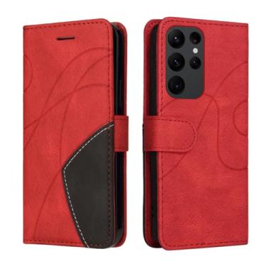 Imagem de YOGISU Capa de telefone tipo carteira de couro para Samsung Galaxy S23 Ultra S22 Plus S21 S20 FE S10 S9 S8 Note 20 10 Flip Stand Cover Bag, vermelha, para Samsung Note 8