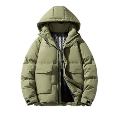 Imagem de Niiyyjj Jaqueta masculina acolchoada de pato branco com bolso grande, casaco acolchoado com capuz e quente, plus size, 2368 En8, 3G