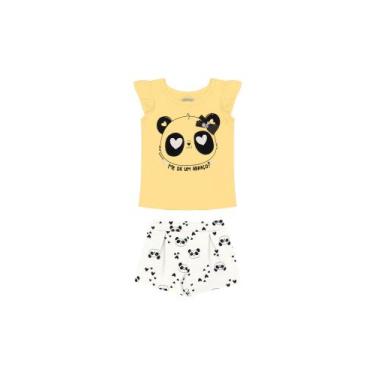 Imagem de Conjunto Blusa Com Glitter E Shorts Panda - Alakazoo