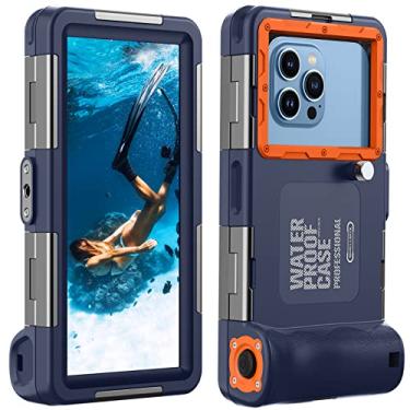 Imagem de Lanhiem Capa de celular universal subaquática para mergulho com snorkel, IP68 profissional, impermeável, ao ar livre, capa para celular com cordão para iPhone Galaxy Huawei Moto todas as séries