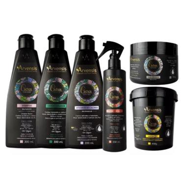 Imagem de Kit Arvensis Cachos Shampoo Condicionador Ativador Ondulados e Cacheados After 2x1 Geleia Alta