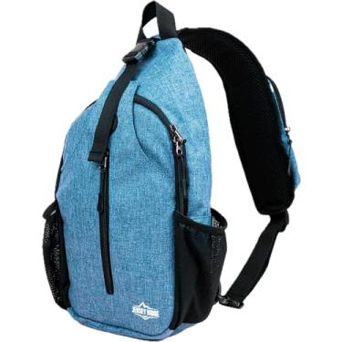 Imagem de JERSEY RIDGE Bolsa tiracolo – Mochila antifurto com alça ajustável no peito para viagens ou caminhadas, Azul, Carry-on