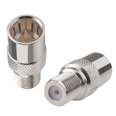 Imagem de Conector Coaxial Rápido Push On Macho para Fêmea F Adaptador F Tipo Macho para Fêmea Extensor Conector Push on para Cabo Coaxial RG6, Antena, RVs, Receptor de Satélite e Conexão de TV de Campismo