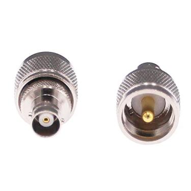 Imagem de RFaha 2 peças UHF macho PL259 PL-259 para BNC fêmea RF adaptador coaxial UHF para conector coaxial BNC (F50-2)