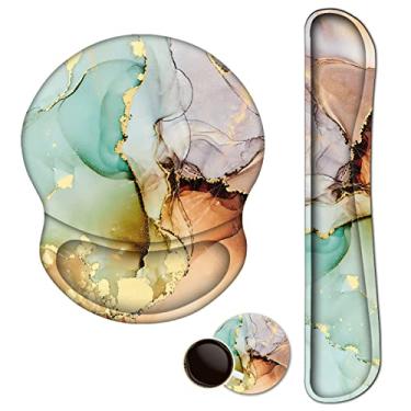 Imagem de ArtSo Mouse pad teclado apoio de pulso ergonômico, almofada atualizada, mousepad gel espuma viscoelástica base de borracha antiderrapante alívio da dor e fácil digitação para casa, escritório, arte