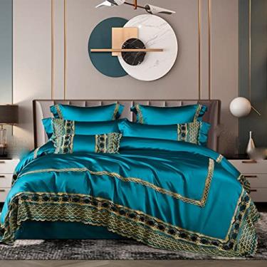Imagem de Jogo de cama de quatro peças Golden Villa Bed Products Conjunto de colcha Lençóis de cama macia para a pele (Cor: E, Tamanho: 220 * 240 cm) (E 220 * 240 cm)